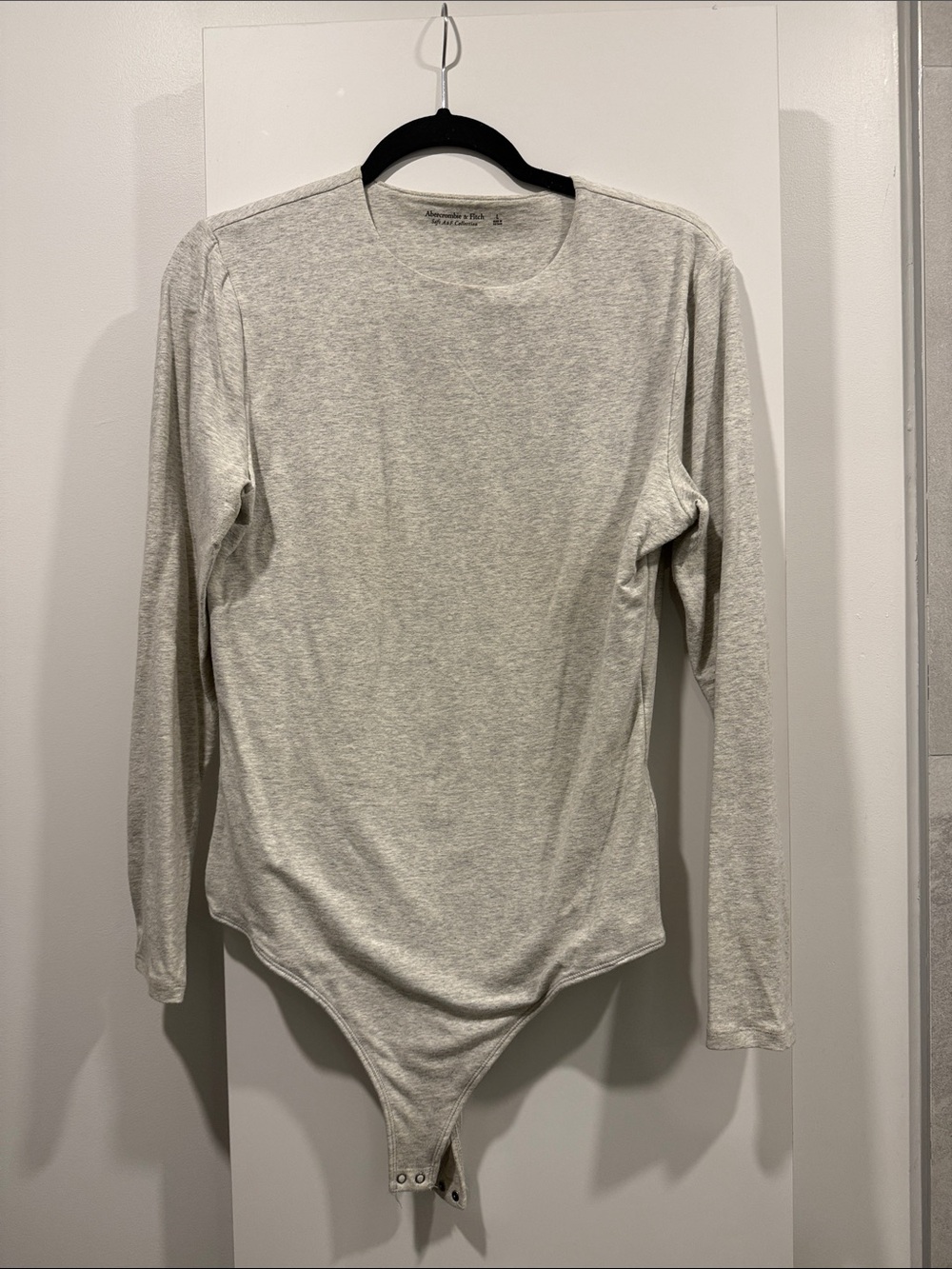 Abercrombie & Fitch Light Gray Long Sleeve Bodysuit